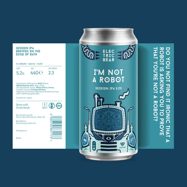 Electric Bear Brewing Co | I'm Not A Robot, 5.2% Session IPA