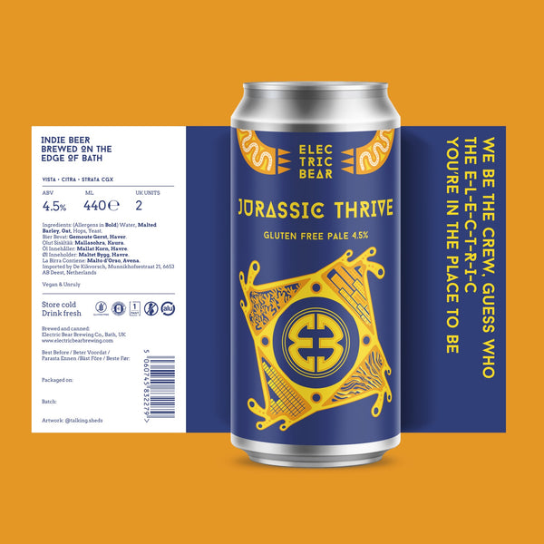 Electric Bear Brewing Co | Jurassic Thrive | Gluten Free Pale | 4.5%
