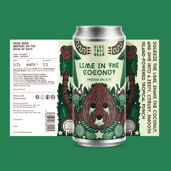 Electric Bear Brewing Co | Lime In The Coconut | Fruited IPA | 5.7%