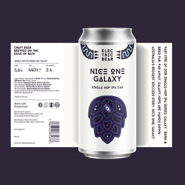 Electric Bear Brewing Co | Nice One Galaxy | 5.6% Single Hop IPA