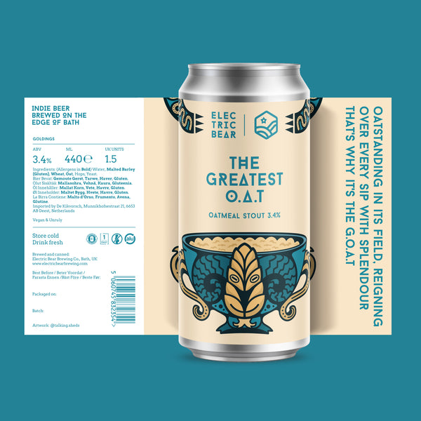 Electric Bear Brewing Co | The Greatest O.A.T | Oatmeal Stout | 3.4% 