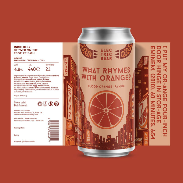 Electric Bear Brewing Co | What Rhymes With Orange? | Blood Orange IPA | 4.8%