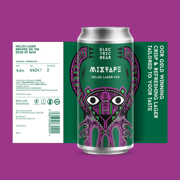 Electric Bear Brewing | Mixtape, 4.6% Gluten Free Helles Lager